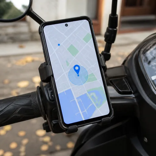 Image générée par intelligence artificielle Scooter d'occasion : alarme, traceur GPS & installation électrique — illustration générée par IA
